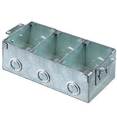 Hubbell B2483 3-Gang Rectangular Stamped Steel Flush Floor Box for Wooden Floors